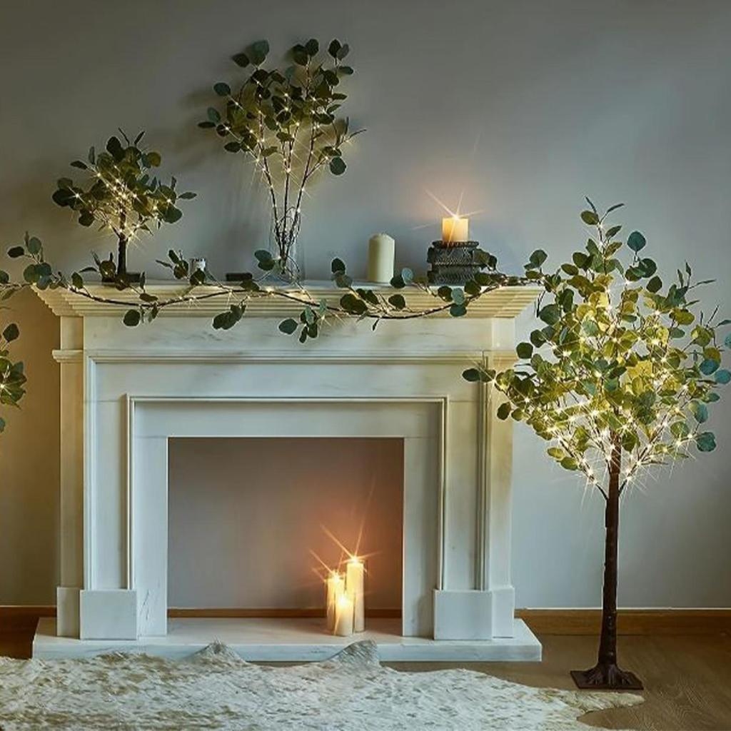 Simulated Olive Vine Garland With Lights 96 LEDs Fake Plant For Holiday Christmas Holiday Dorm Wall Decorations