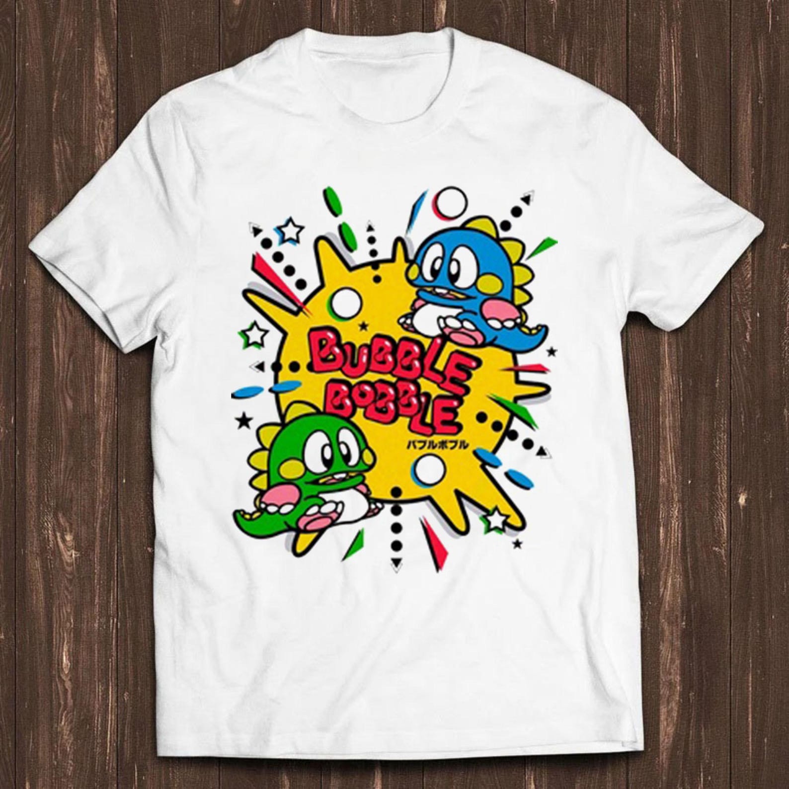 Bubble Bobble T Shirt Funny Gaming 80s Gamer Nerd Game Cool Gift Tee C468 L