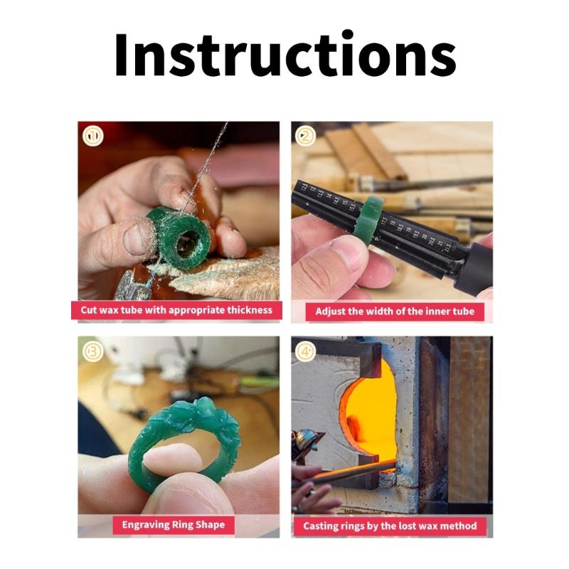 Jewelry Making Wax Tube Carving Set Portable Green Wax Tube for Jewelry Rings Molding and Carving Easy To Engrave