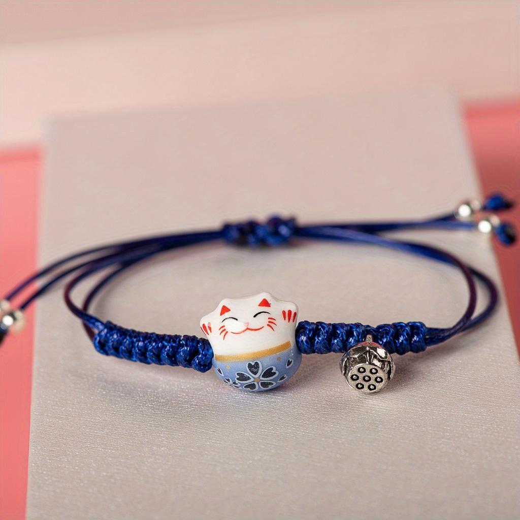 Cute Ceramic Pendant Bracelet, Ceramic Bead Bracelet Set, Fresh and Artistic Style Versatile Jewelry, Girl's Heart Jewelry