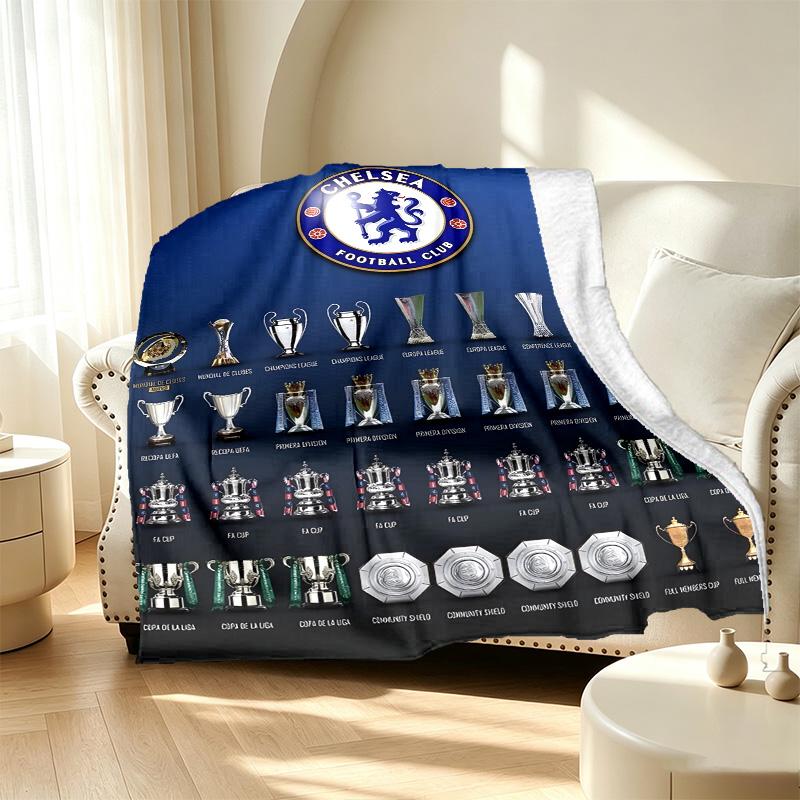 Football club.C Pattern Blanket for Home Decoration, Bed, Sofa, Car Travel, Camping, Suitable for All Seasons, Birthday Christmas Gift