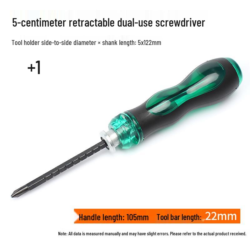 Phillips & Flathead Dual-Use Retractable Ratchet Screwdriver Set with Torx and Double-Headed Design