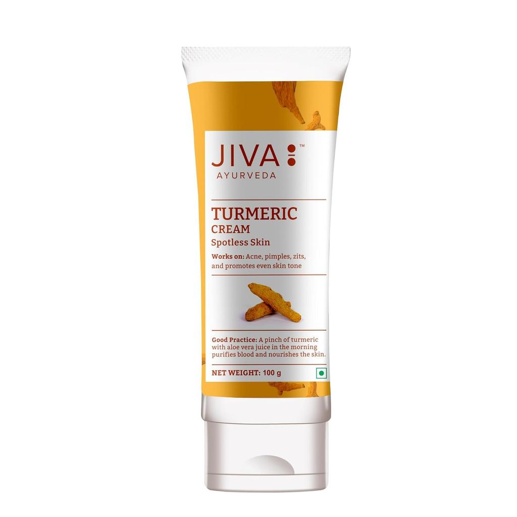 Jiva Turmeric Cream 100gm Pack of 3 | Nourishes Skin, Improves Complexion, Prevents Acne Pimples & Blemishes