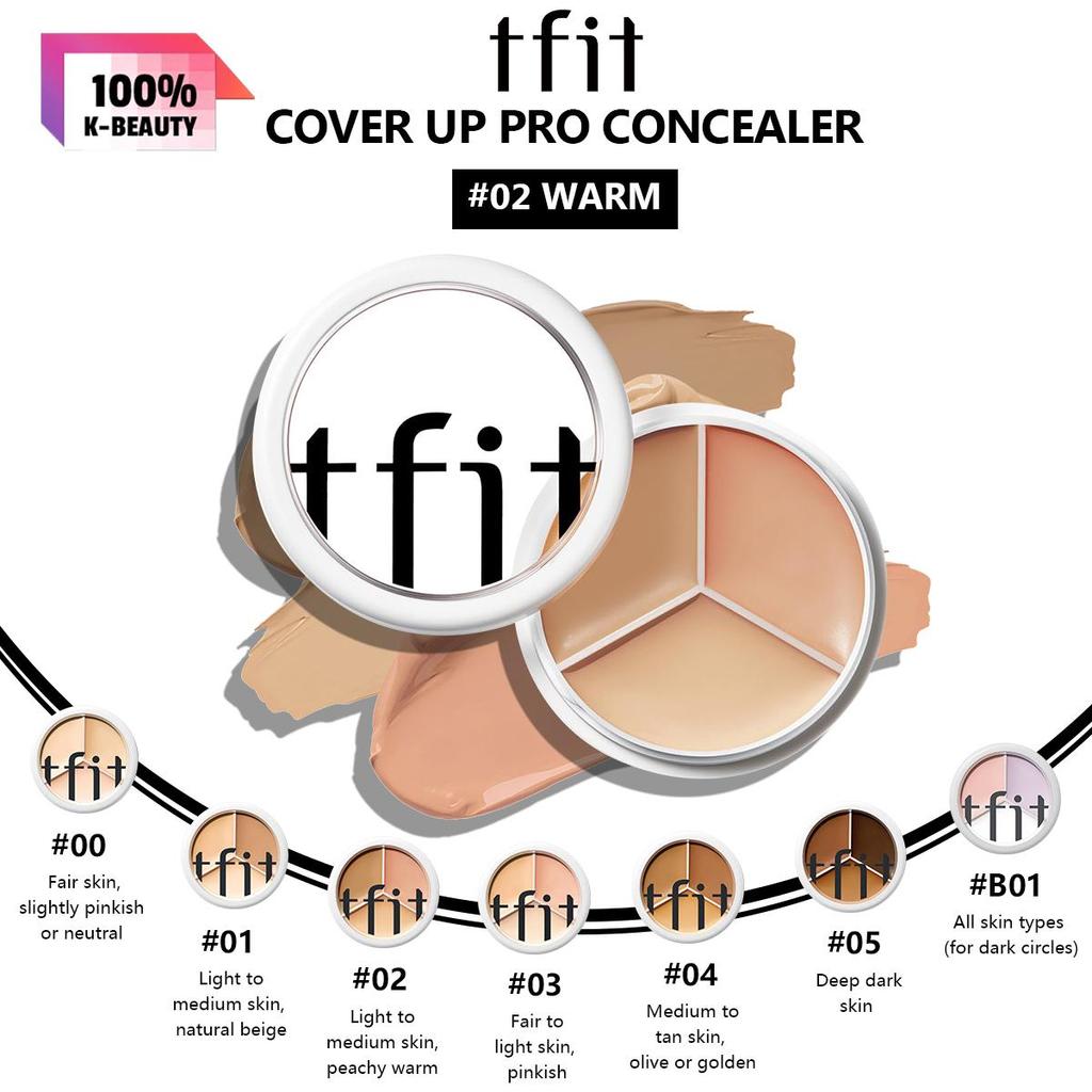 TFIT CORRETIVO COVER UP PRO 15g 00-05, Alta Cobertura, Textura Leve, Maquiagem de Longa Duração, Cosméticos Coreanos, Maquiagem Coreana