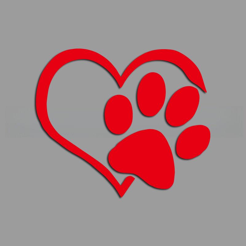 Cute Dog Paw Heart Creative&funny Stickers for Cartoon Fans&lover,high Quality for Car Trucks Motorcycles &laptops