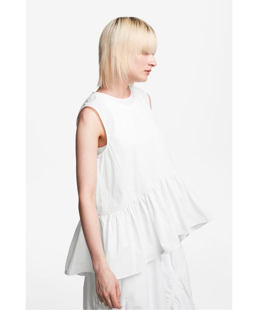 Jaa [Jaah] Sleeveless Peplum Blouse_White