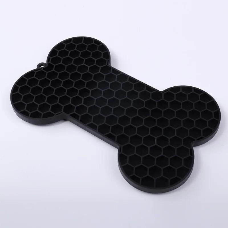 Nice Bones Silicone Dog Lick Mat For Dogs Pet Slow Food Plate Dog Bathing Distraction Pet Sucker Food Training Pet Feeder Supplies