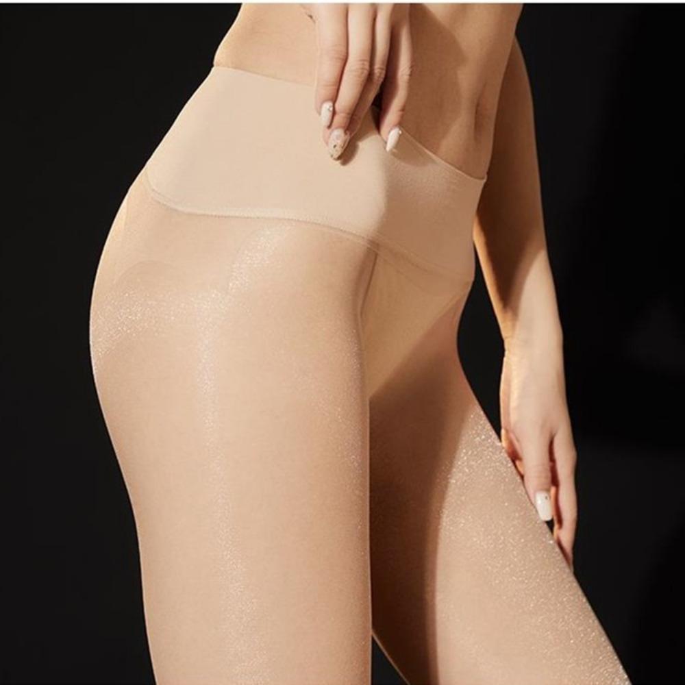 360 Ultra-thin Seamless Crotch Pearlescent Sexy Flash Ultra-thin Stockings Women, Gypsy Pantyhose Bright Invisible Transparent