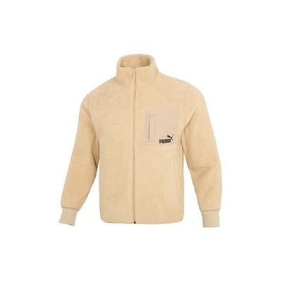 Giacca Sherpa Rilassata con Collo Alto Unisex Capispalla Cachi 673645-12
