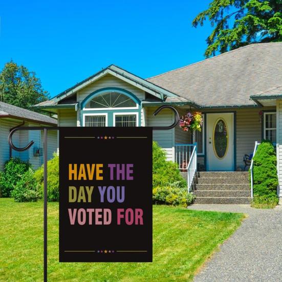 Yousheng Resist Hate Garden Flag Double Sided Anti-Trump Banner Have The Day You Voted for Outdoor Flag for Porch Courtyard Lawn