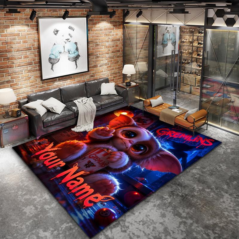 Gremlins Gizmo Custom Name Carpet Rug For Living Room Bedroom Home Sofa Decoration Kids Play Nonslip Floor Mat