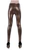 Sarah Rose Leopard Print Skinny Long Fit Faux Leather Shiny Leopard Animal Cropped Bottoms Leggings, Pants, Look, Print, Stretch, Length, Women's