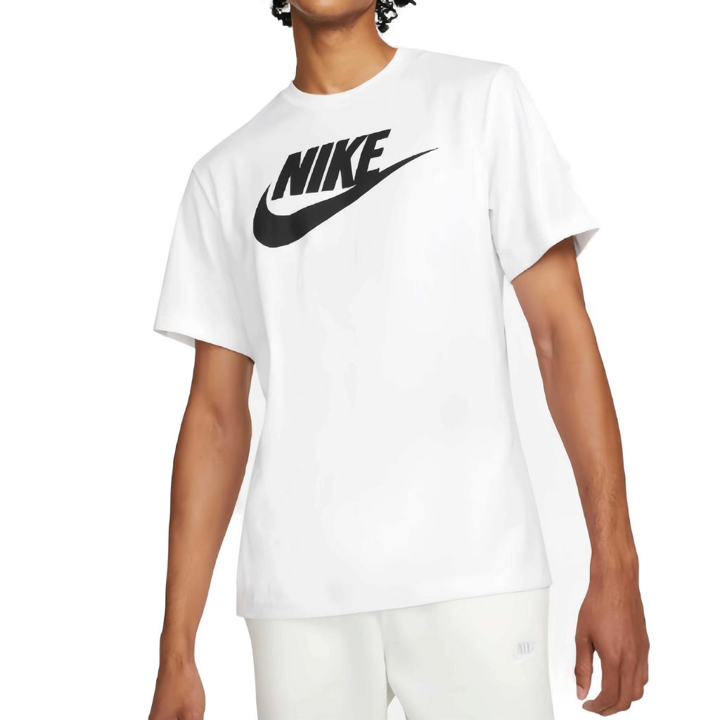 Nike T Shirts Men's White Crew Neck Moderate Straight Fit DX1986-100