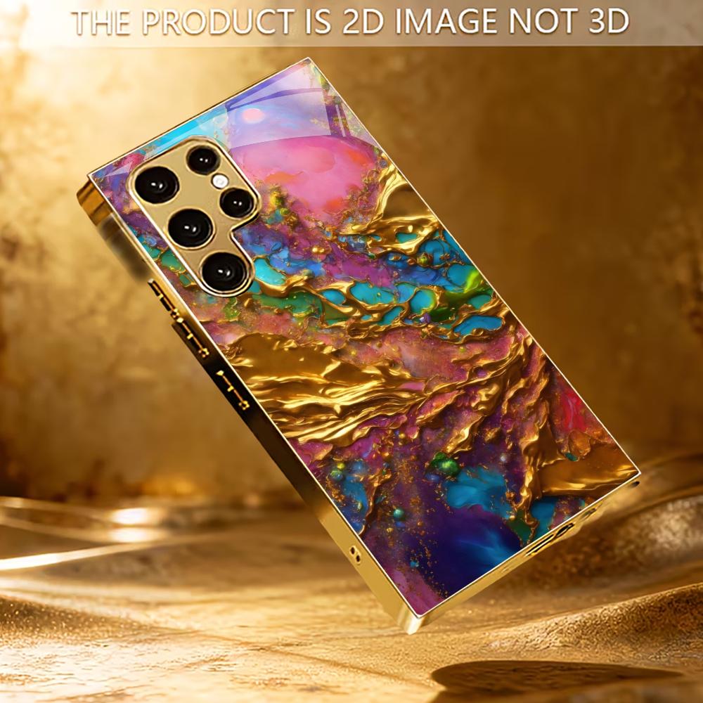 Texture Atmosphere Simplicity High-end Electroplating Glass PhoneCase for Samsung Galaxy S26 S25 S24 S23 S22 S21 FE,Ultra,Plus