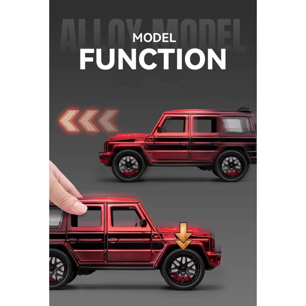 Modellino Auto in Lega Benzs G63 AMG SUV 1/24 con Suono e Luci Pull Back Giocattolo per Bambini Oggetti da Collezione Regalo di Compleanno