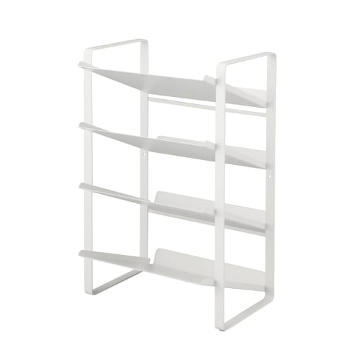 ELECOM Bottle Rack, Holds Two 2L Bottles and Six 1L Bottles, Condiment Bottles, Paper Cartons, and PET Bottles, Kitchen Storage "Side" White, KAWBTRCP