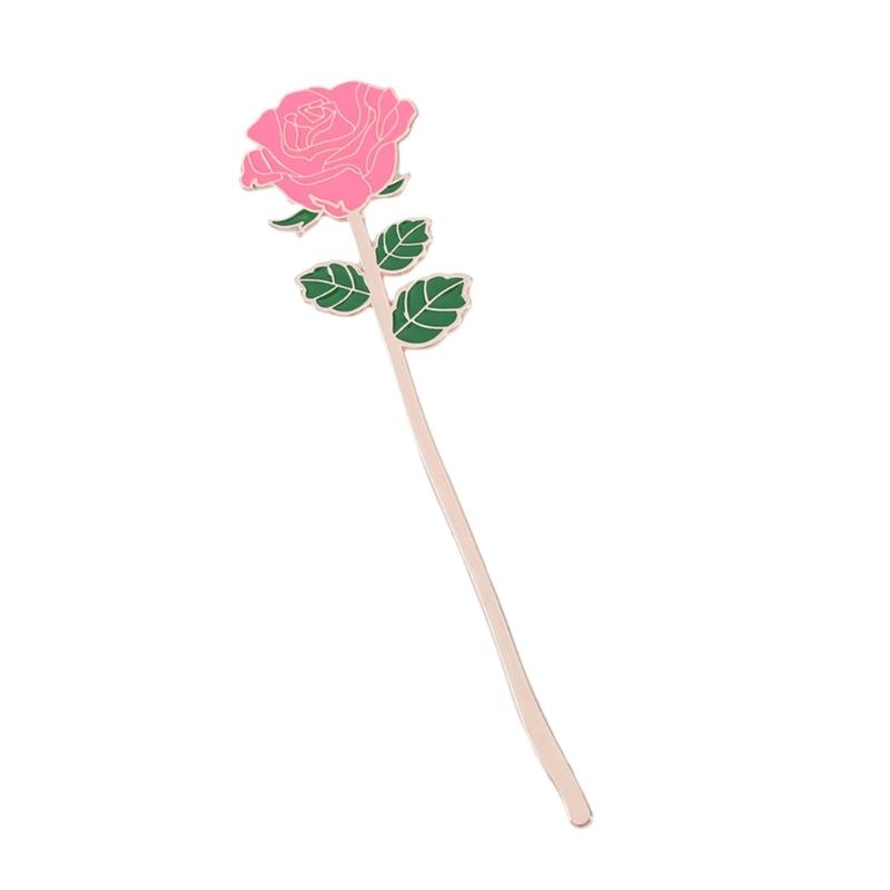 Metal Rose Flower Bookmarks Metal Book Page Holder Book Page Divider Reading Gift for Book Lover Writer Teacher Student