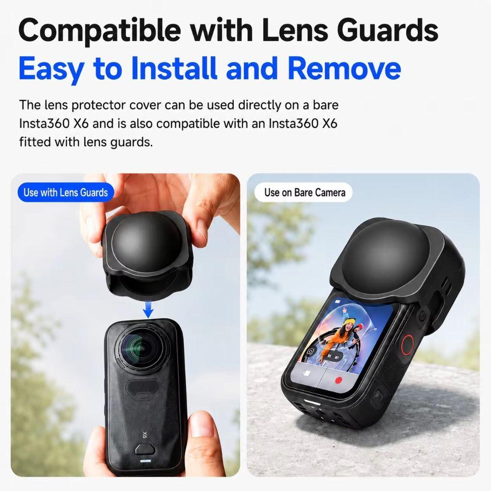 Silicone Lens Cap Protective Lens Cover Lens Protector for Insta360 X6 Action Camera Accessories
