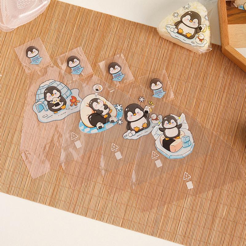 50PCS Cartoon Penguin Triangle Rice Ball Packing Bag Seaweed Sushi Mould Bag Sushi Bento Accessories Seaweed Rice Ball Sushi Bag