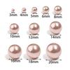 50-1000pcs 3/4/5/6/8/10/12mm Light Brown ABS Imitation Pearl Beads With Hole Round Loose Beads For Jewelry Making DIY Bracelet
