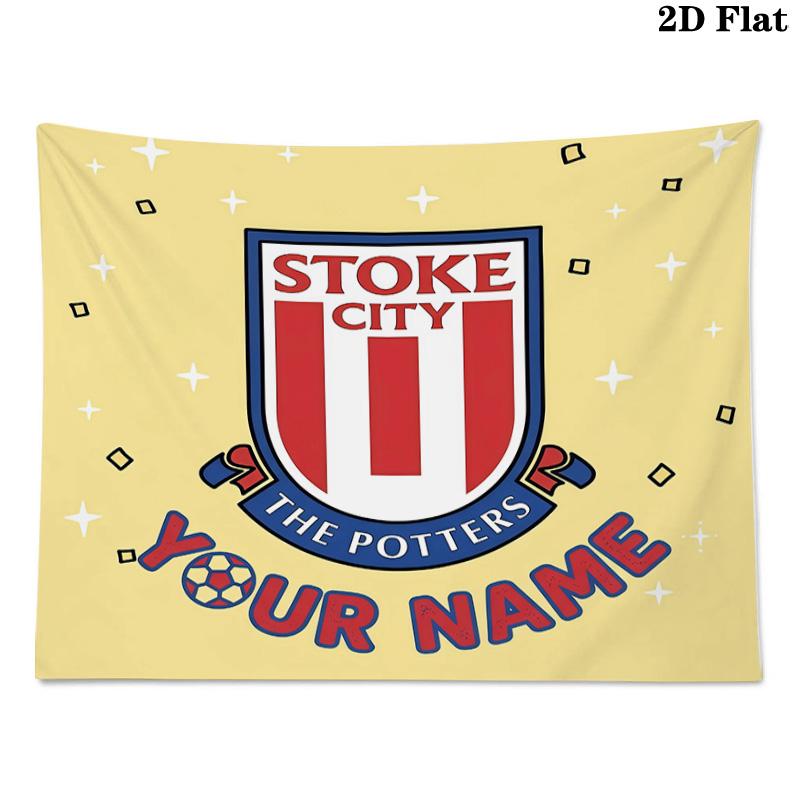 Arazzo Stampato Stoke City con Nome Personalizzato – Da Appendere alla Parete per Camere da Letto, Dormitori e Decorazioni per la Casa