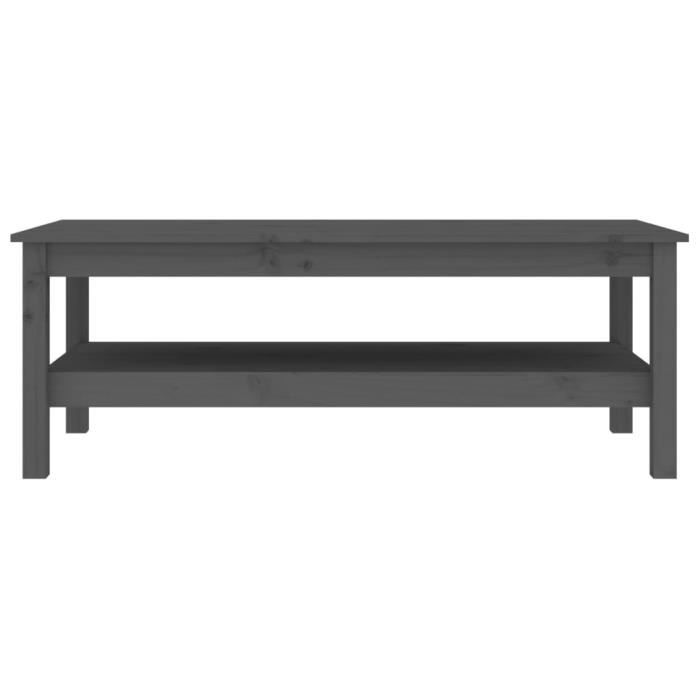 VidaXL Table basse Gris 110x50x40 cm Bois massif de pin 814276