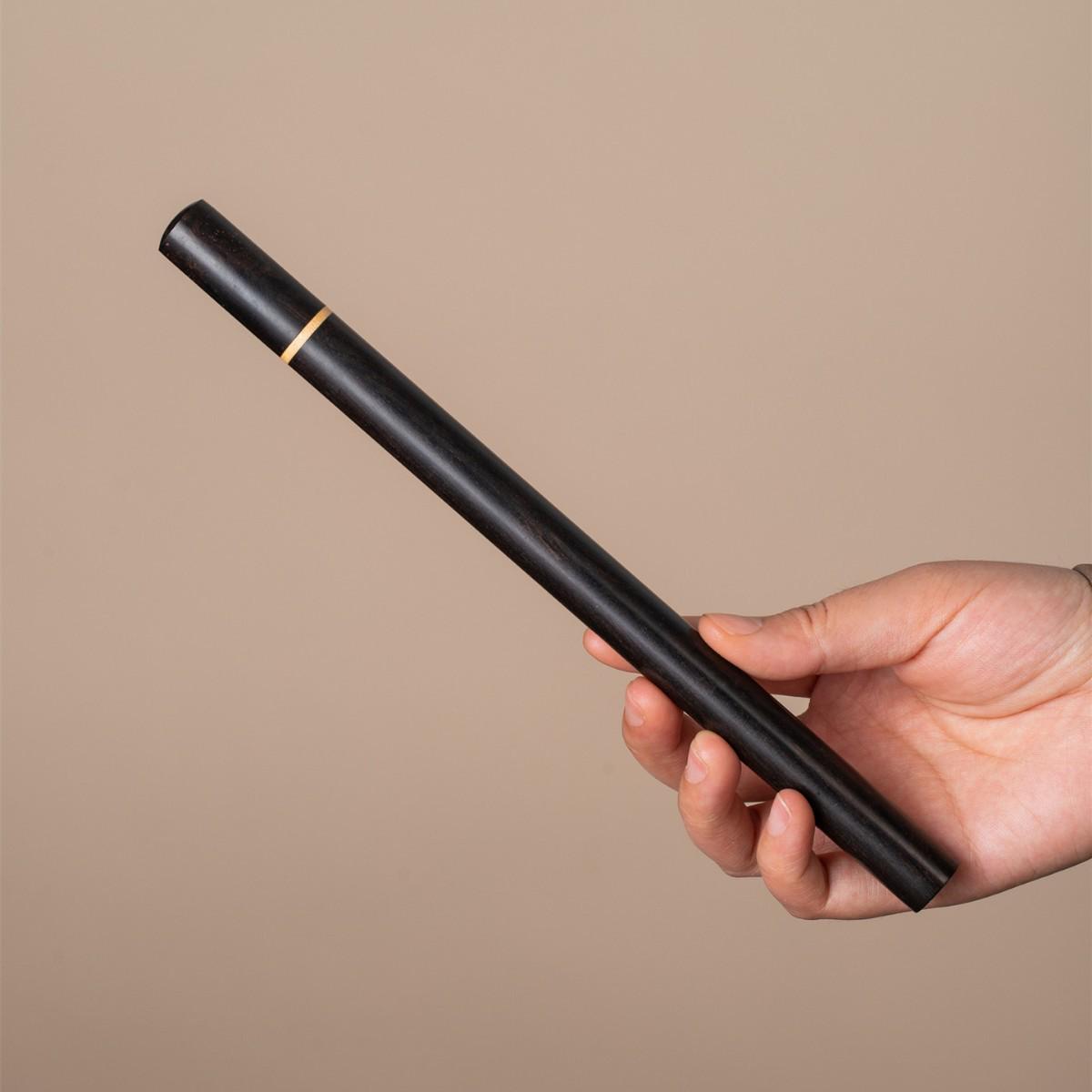 Ebony Buddhist Incense Holder: Solid Wood Stick & Tube Storage, Portable Gift for Home Use