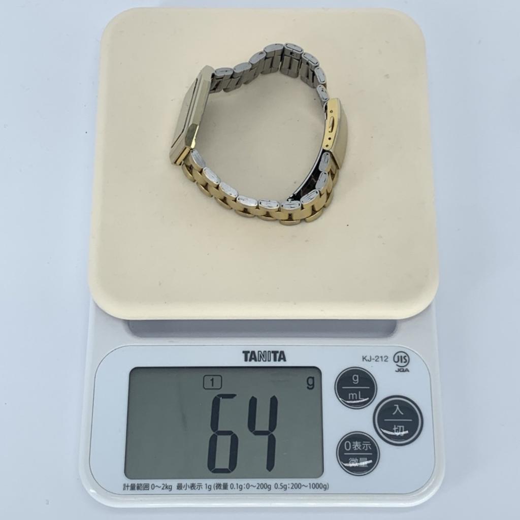 New Batteries Working Good RADO DIASTAR 110.9518.3 Quartz QZ Square Black and Blue Dial Gold Tone Stainless Steel 3-Hand Watch Cleaned
