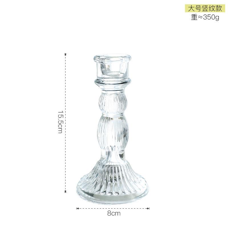 Vintage Clear Crystal Glass Candlestick Valentine'S Day Romantic Candlelight Dinner Shooting Props Home Wedding Decoration Premium Quality