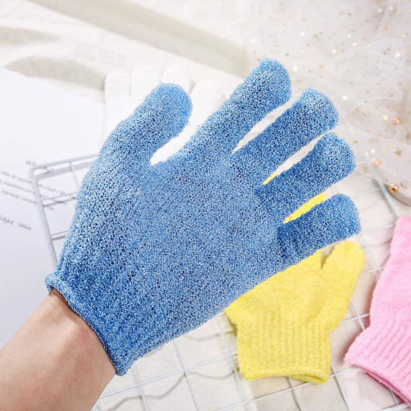 2Pcs 2-in-1 Exfoliating Bath Gloves Massage Peeling Shower Scrub Mitts for Full Body Skin Smoothing Care
