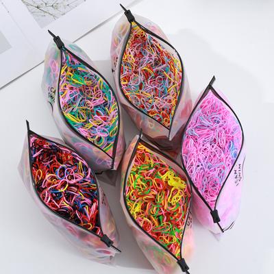 500/1000/2000Pcs Girls Colourful Disposable Rubber Band Hair Ties Headband Children Ponytail Holder Bands Kids Hair Accessories