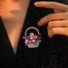 Trendy Colorful Flower Basket Enamel Brooches For Women Girls Luxury Temperament  Badges Clothing Accessories Gifts