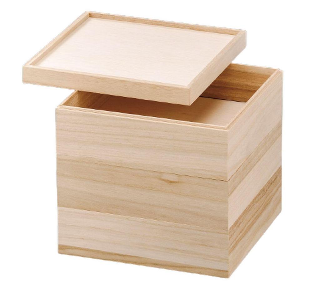 Outdoor Lunch Box Made in 3 Paulownia White x x J-kitchens (Lunch Box) Japan, Tiers, Wooden, 6.5 inches, Frame, Wood, 20.1cm 20.1cm 19.5cm