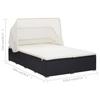 2 Person Sun Lounger with Cushion Poly Rattan Black