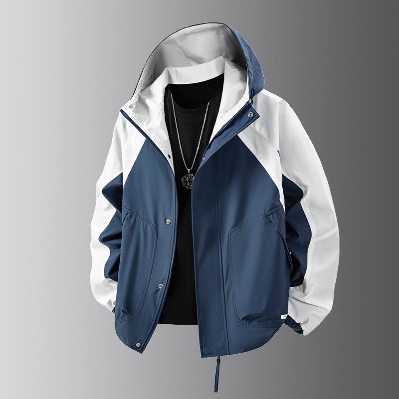 

Харадзюку осень и зима новая хулиганская красивая куртка мужская модная трендовая свободная куртка в стиле хай-стрит XL синий