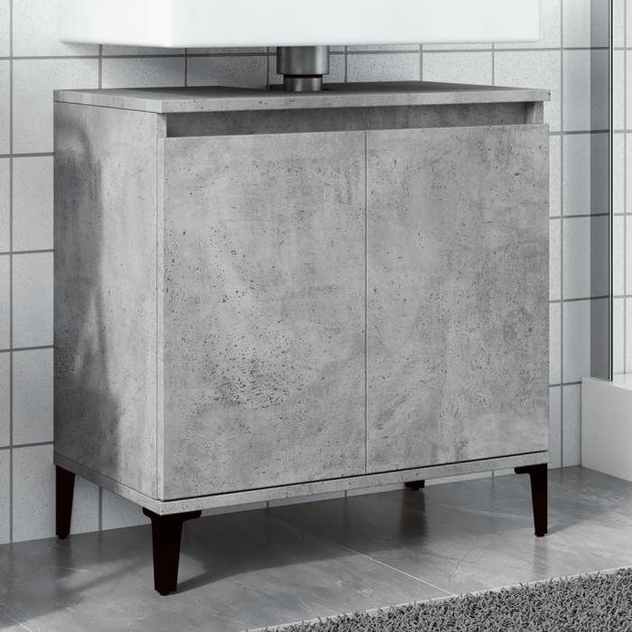 VidaXL Concrete Grey Sink Cabinet 58x33x60 Cm Engineered Wood, Bathroom Vanity Unit, Bathroom Cabinet, 857116