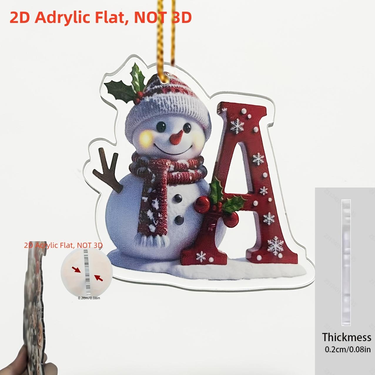 

2D Flat, Suitable for All Seasons, 2D Flat Charming Snowman Enamel Ornament with Hanging Letters A-Z - Perfect for Christmas, Valentine s Day, and Tha A