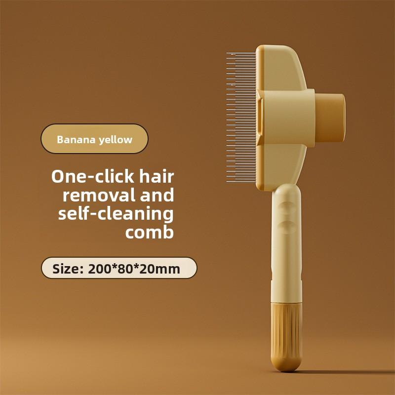 Pet Comb Cat and Dog Hair Detangling, De Shedding and Self Cleaning Comb