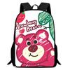Strawberry Bear School Bag High Definition Printing Multi-Function Oxford Lightweight Backpack