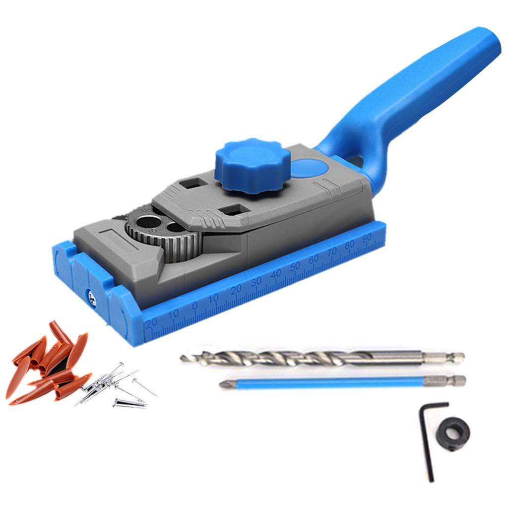 Quick Inclined Hole Doweling Jig Kit Woodworking Inclined Hole Doweling Jig Hole Puncher Locator with Scale Woodworking Tools