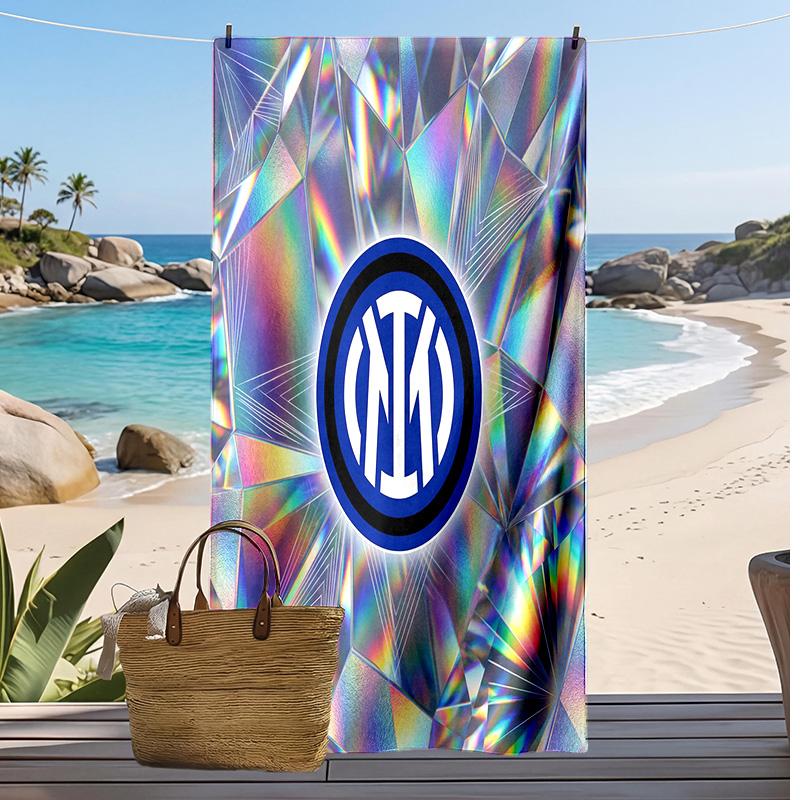 Asciugamano da Spiaggia Stampato Borussia Dortmund Asciugamano Morbido ad Asciugatura Rapida Coperta da Spiaggia Rettangolare Grande Portatile per Viaggio Piscina