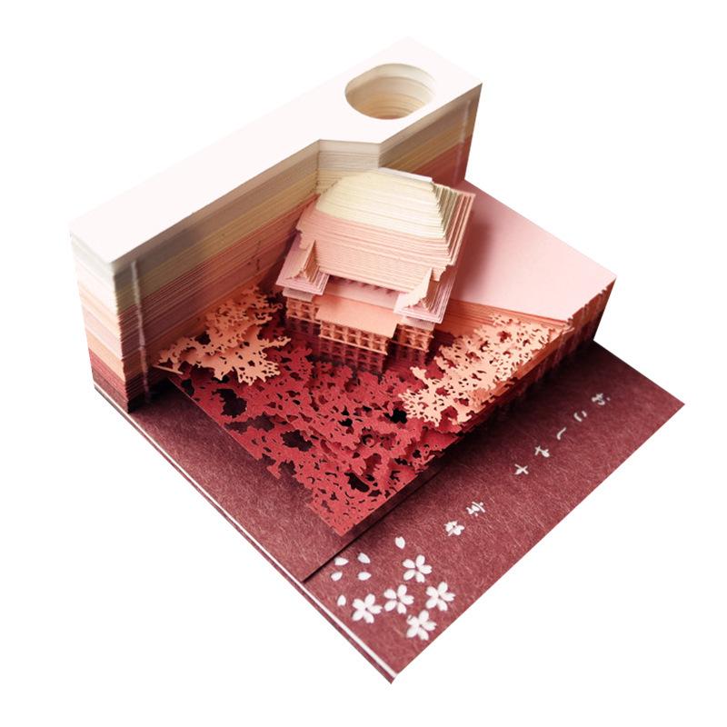 3D Stereoscopic Sticky Note Sculpture 2026 Calendar: Creative Tear-off Convenience Pad and Desktop Ornament