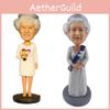 The Queen's 70th Platinum Jubilee Bobbling Head Statue Heavy Resin Material Handmade Painting Home Office Decoration