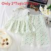 Girl Summer Floral Tank Top And Shorts Set With Soft Polyester For Toddler Playtime