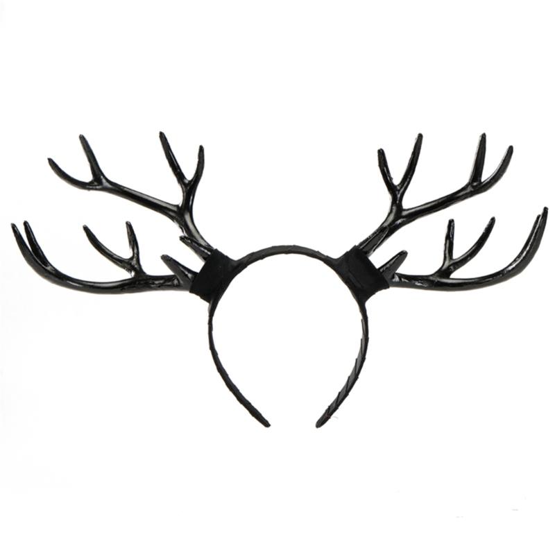 

Cartoon Cosplay Costume Antler Antler Hair Hoop Gothic Antler Hair Styling for Live Show Headbands Gothic Carnivals чорний