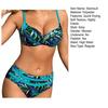 1 Set Costume da Bagno Tipo Spezzato Push Up Vita Alta Imbottito Sul Petto No