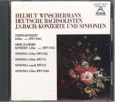 CD HELMUT WINSCHERMANN DEUTSCHE BACHS  J.s.bach Konzerte Und Sinfonien 32C377674 MUSICAPHON 1985 Japan Classical Used