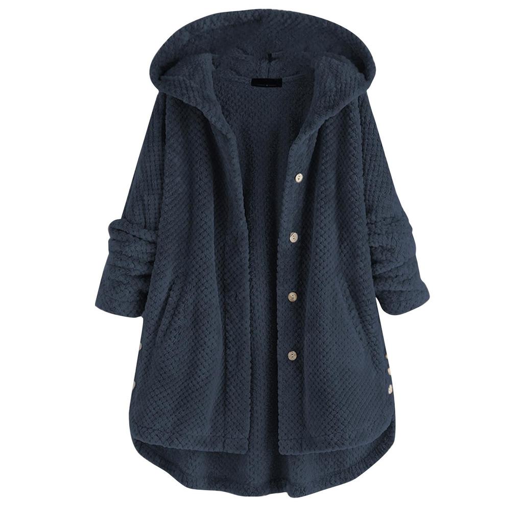 Giacca in felpa reversibile in pile con cappuccio autunno/inverno da donna