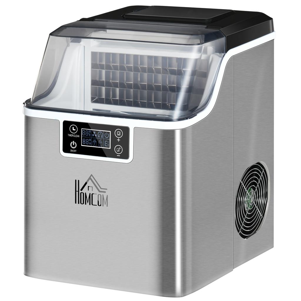 3.2L Compact Ice Machine, with LCD Screen and Accessories - Silver-Tone