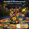 Sunflower Solar Lantern Waterproof Metal Hangable Garden Light Colorful Projection Yard Decor Outdoor Lawn Patio Hanging Lamp